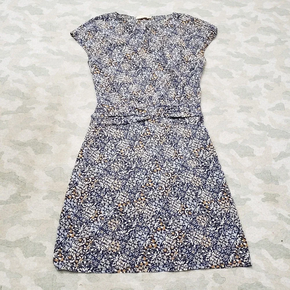 Tory Burch Dress Womens 6 Blue Silk Belted Evening Pullover Sleeveless